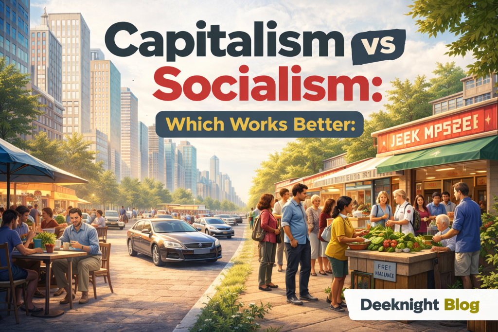 Capitalism vs socialism comparison showing differences, similarities and real-world impact of both economic systems today