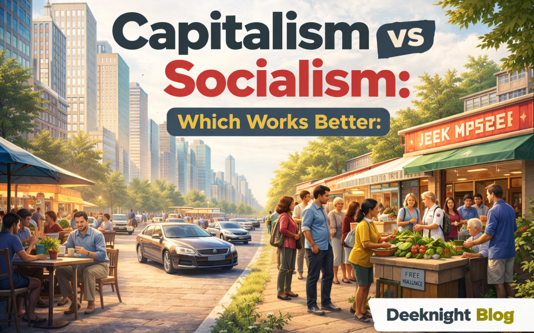 Capitalism vs socialism comparison showing differences, similarities and real-world impact of both economic systems today